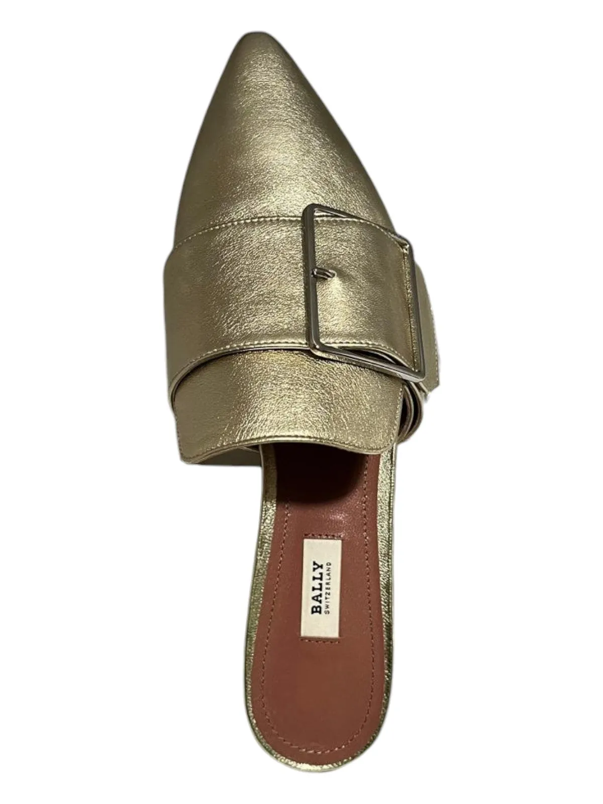 Bally Hamelin 6223284 Ladies Champagne Leather Buckled Mules