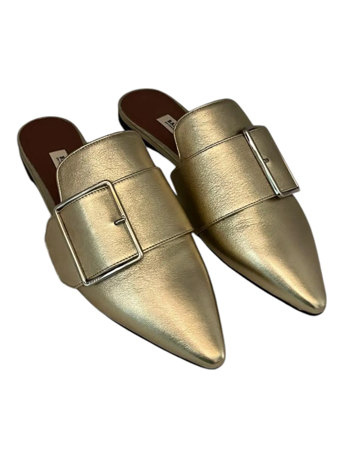 Bally Hamelin 6223284 Ladies Champagne Leather Buckled Mules