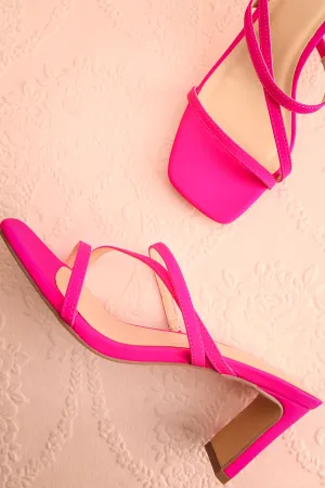 Baobab Fuchsia | Strappy Mid Heel Sandals