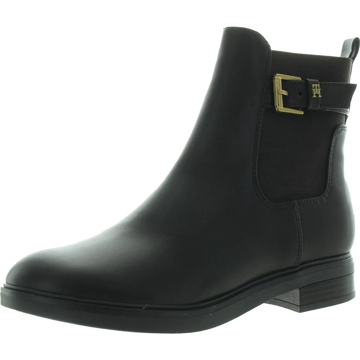 Baylon Womens Faux Leather Block Heel Chelsea Boots