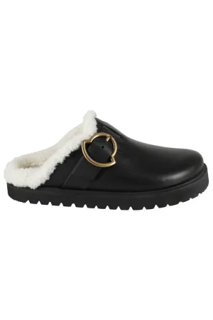 Bell Mules With Faux Shearling Lining