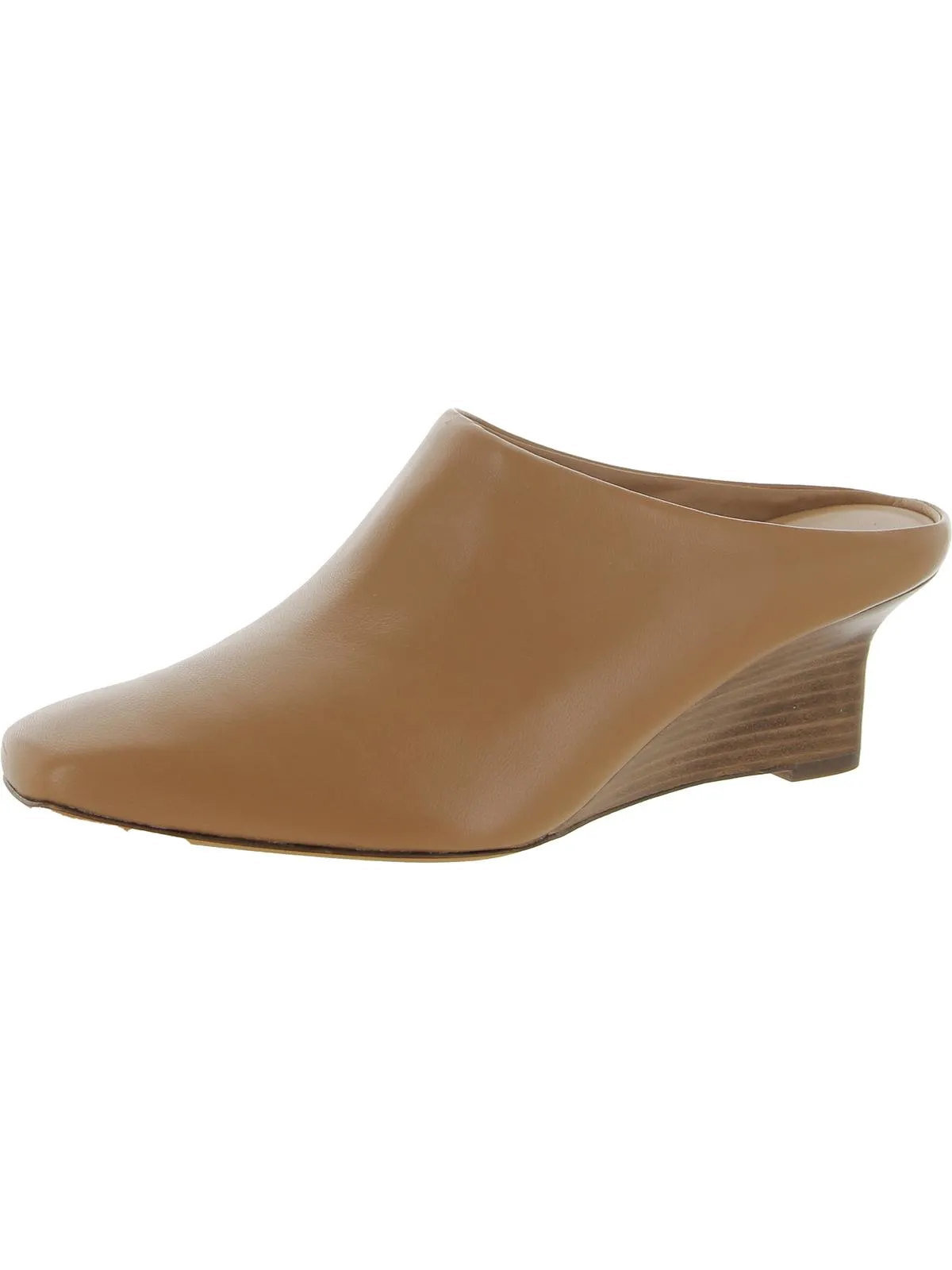 Benita Womens Leather Slip On Wedge Heels