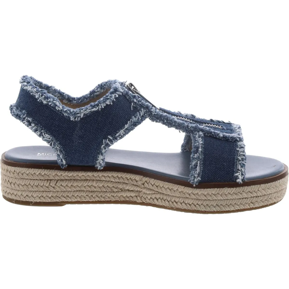 Berkley Womens Denim Platform Slingback Sandals