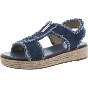 Berkley Womens Denim Platform Slingback Sandals