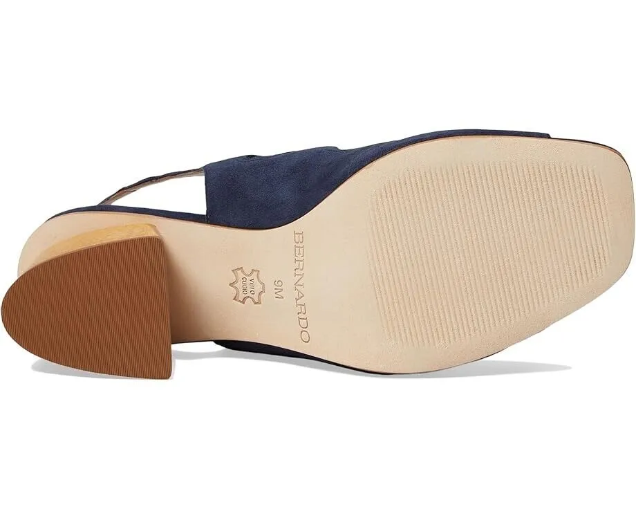 Bernardo Lainey Sandal Women's 6.5 Navy Square Toe Block Heel Slingback KHD042