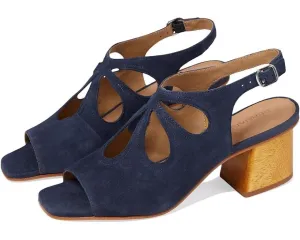 Bernardo Lainey Sandal Women's 6.5 Navy Square Toe Block Heel Slingback KHD042