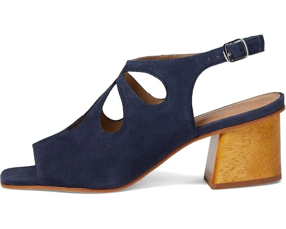 Bernardo Lainey Sandal Women's 6.5 Navy Square Toe Block Heel Slingback KHD042