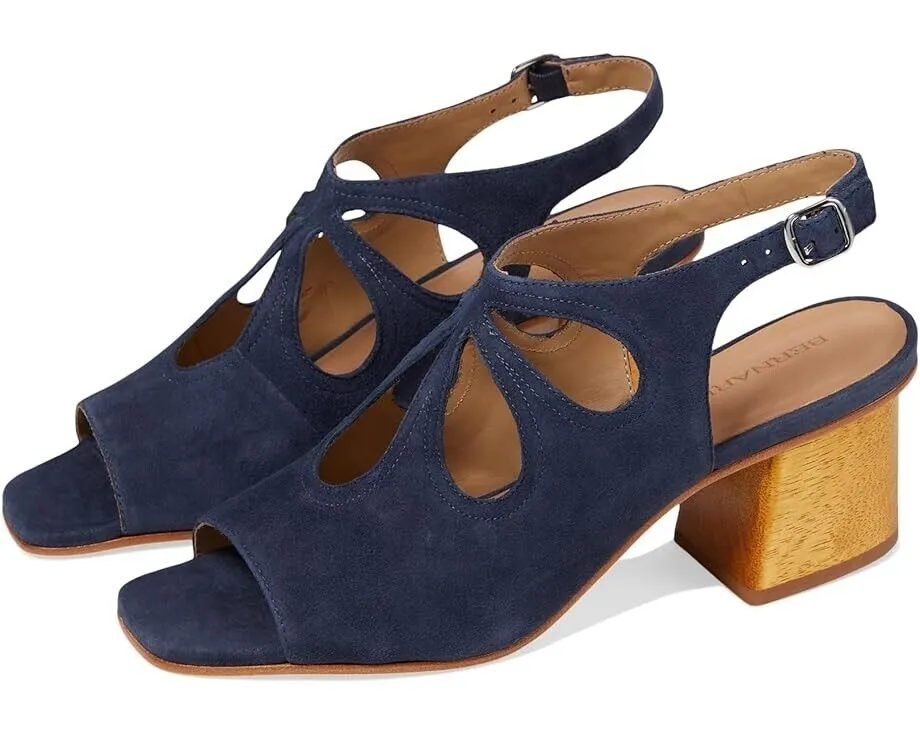 Bernardo Lainey Sandal Women's 6.5 Navy Square Toe Block Heel Slingback KHD042