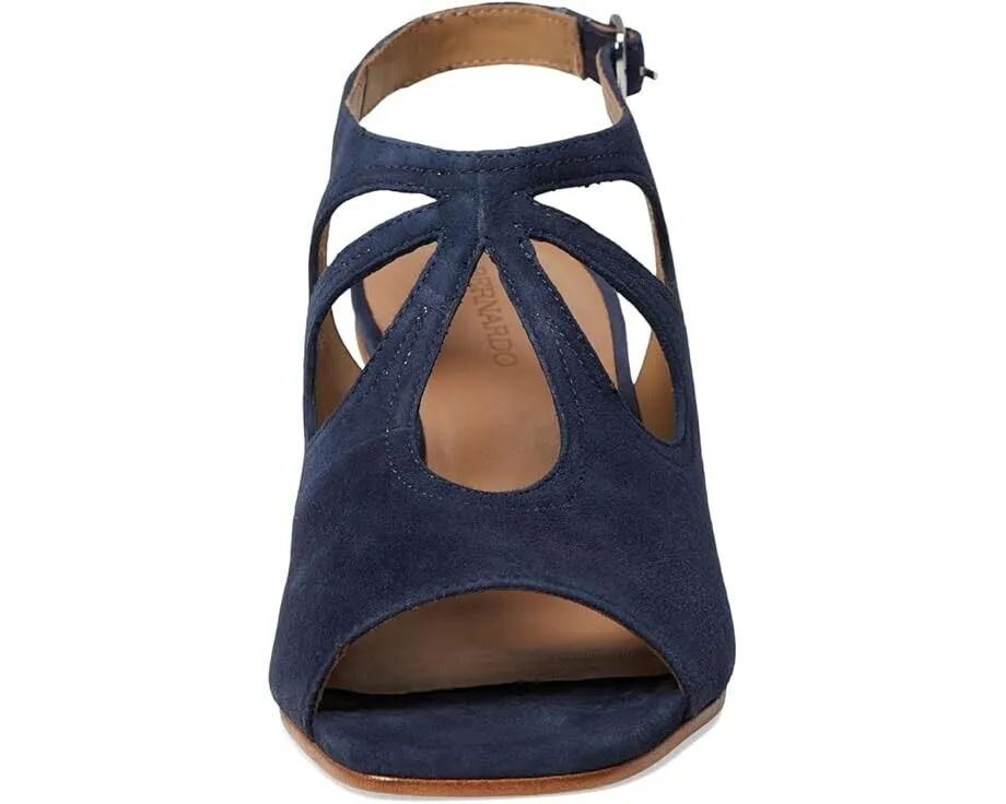 Bernardo Lainey Sandal Women's 6.5 Navy Square Toe Block Heel Slingback KHD042