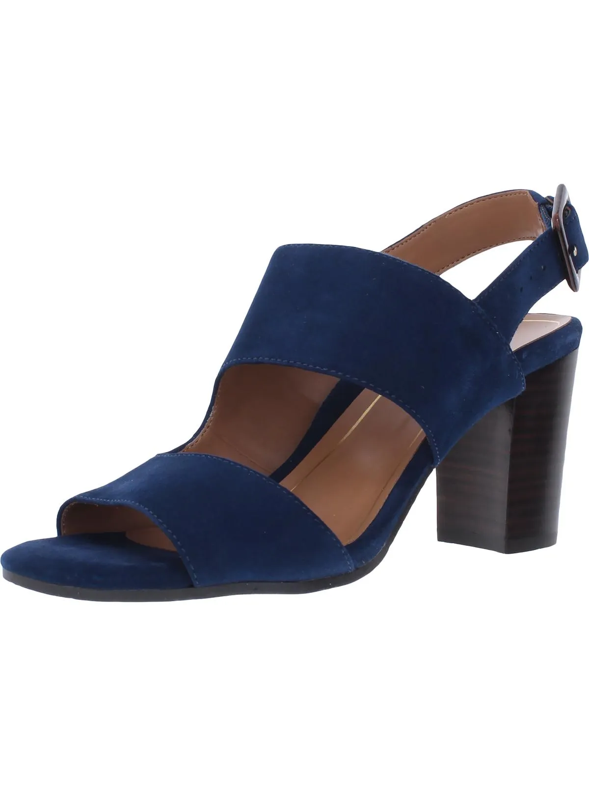 Bianca Womens Suede Ankle Strap Block Heels