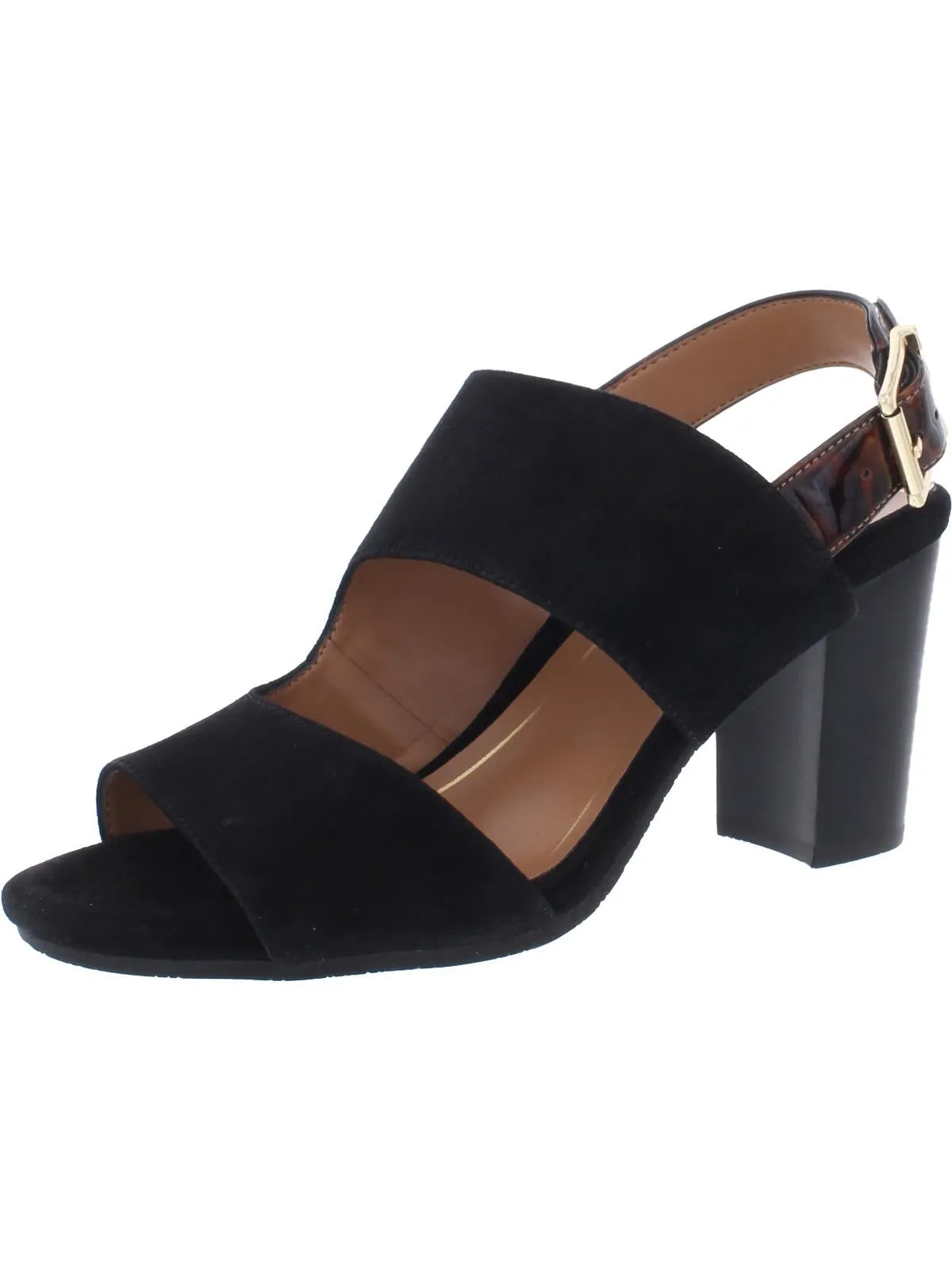 Bianca Womens Suede Ankle Strap Block Heels