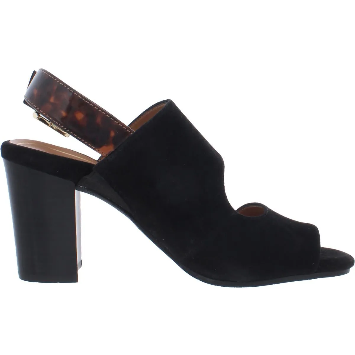 Bianca Womens Suede Ankle Strap Block Heels