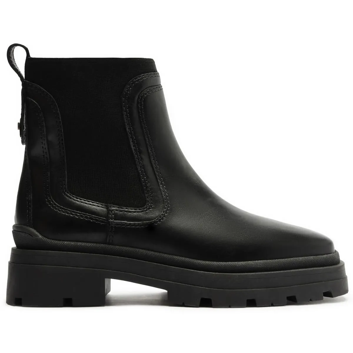 Bota Salto Biaxo Womens Block Heel Leather Chelsea Boots
