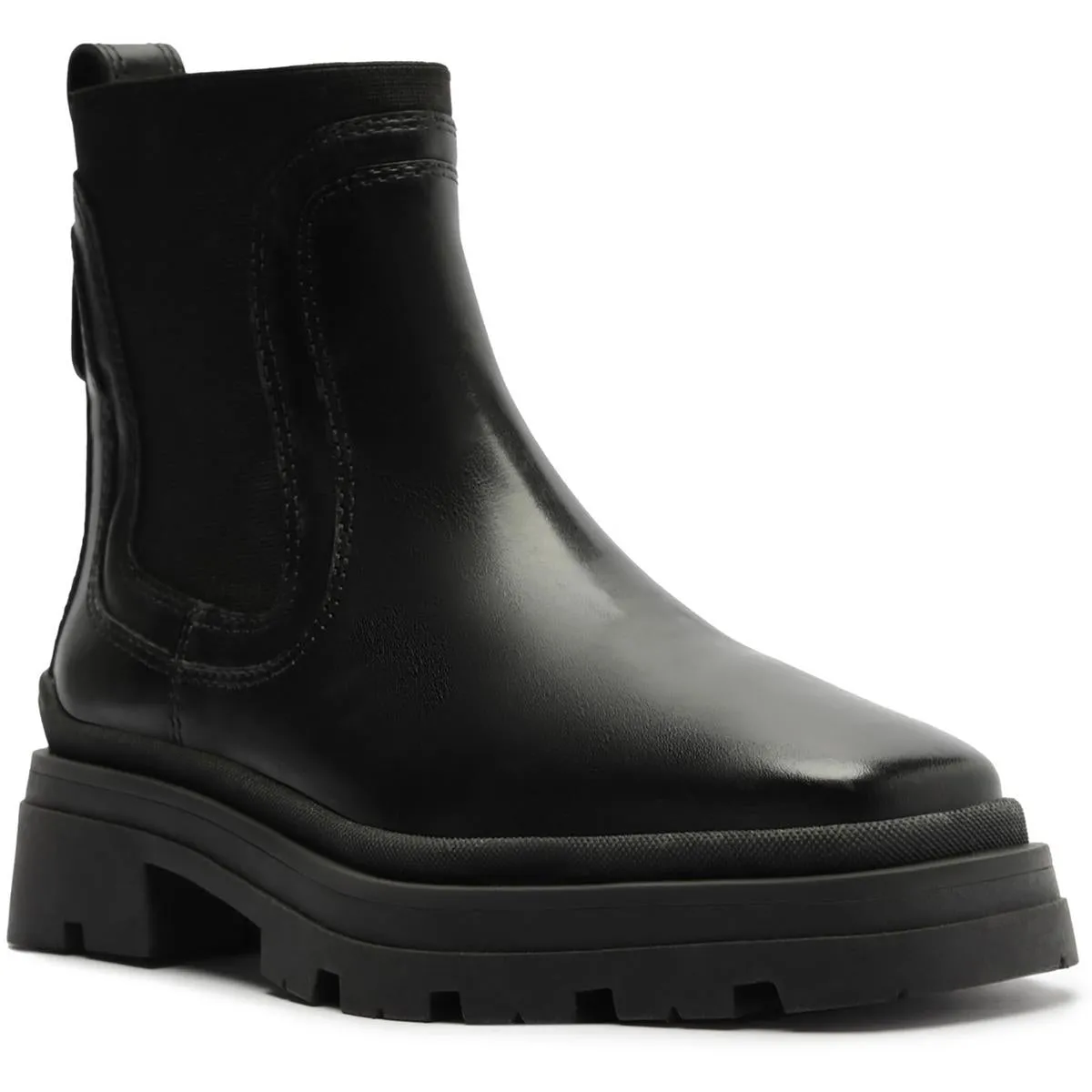Bota Salto Biaxo Womens Block Heel Leather Chelsea Boots