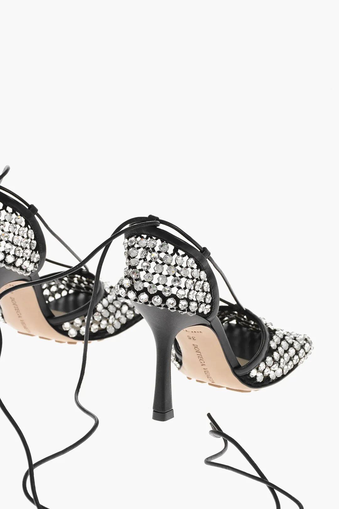 Bottega Veneta Rhinestoned Web Sparkle Mesh Pumps 10Cm