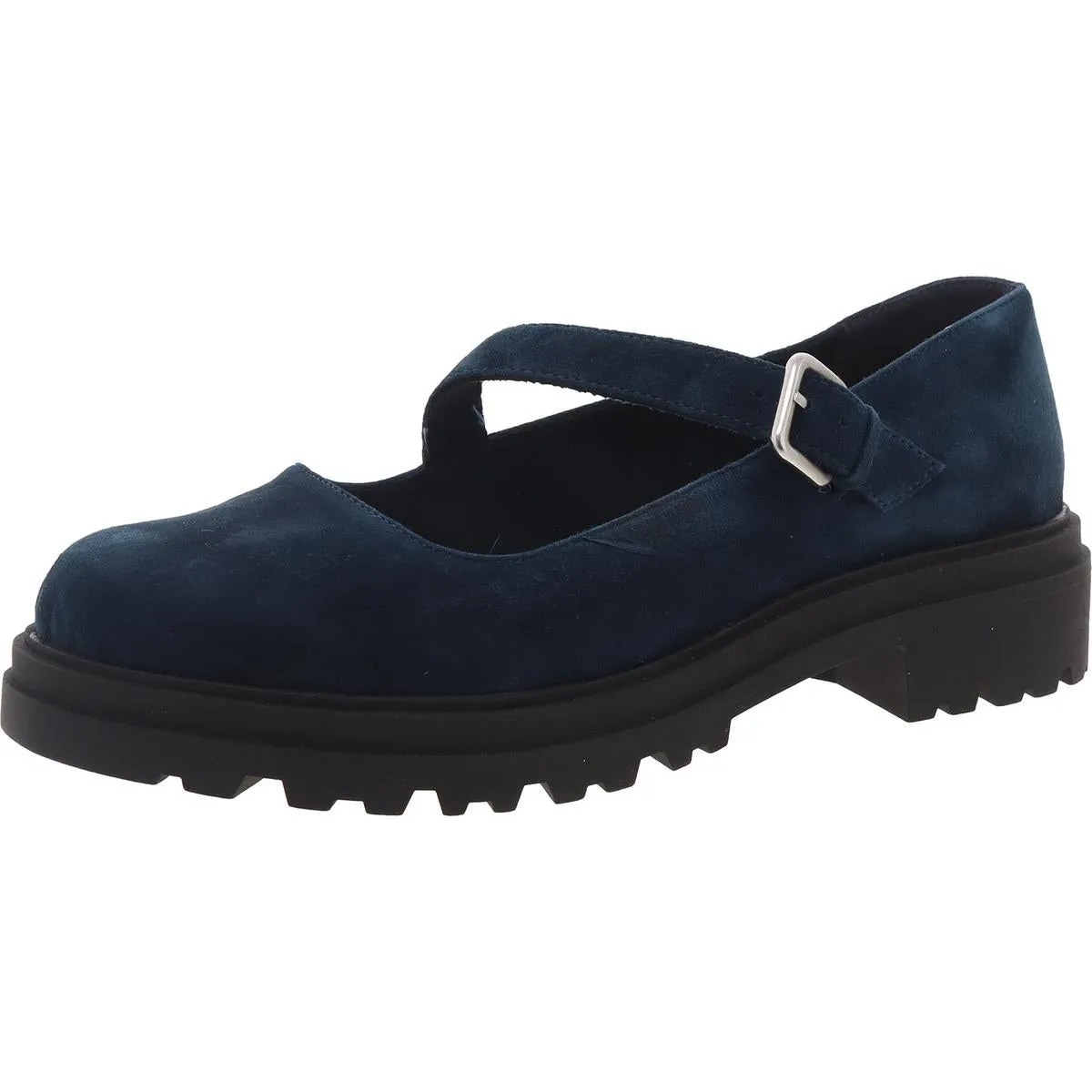 Britt Womens Buckle Faux Suede Mary Janes