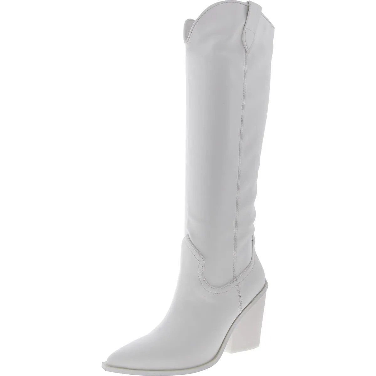 Bronco Womens Faux Leather Pointed Toe Knee-High Boots