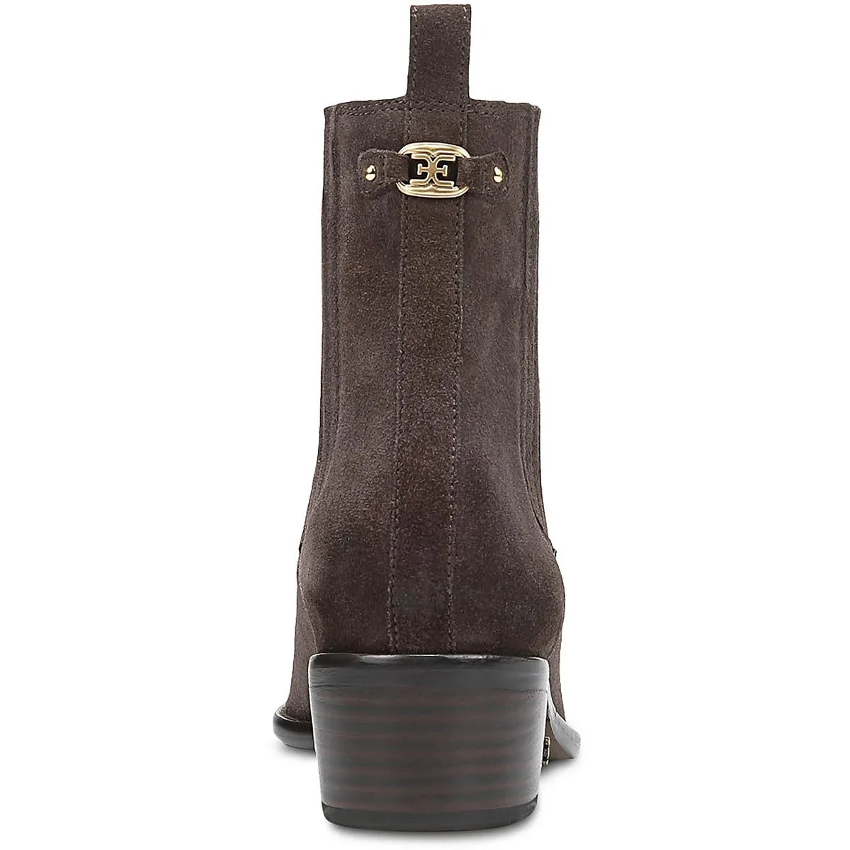 Bronson Womens Suede Stacked Heel Ankle Boots