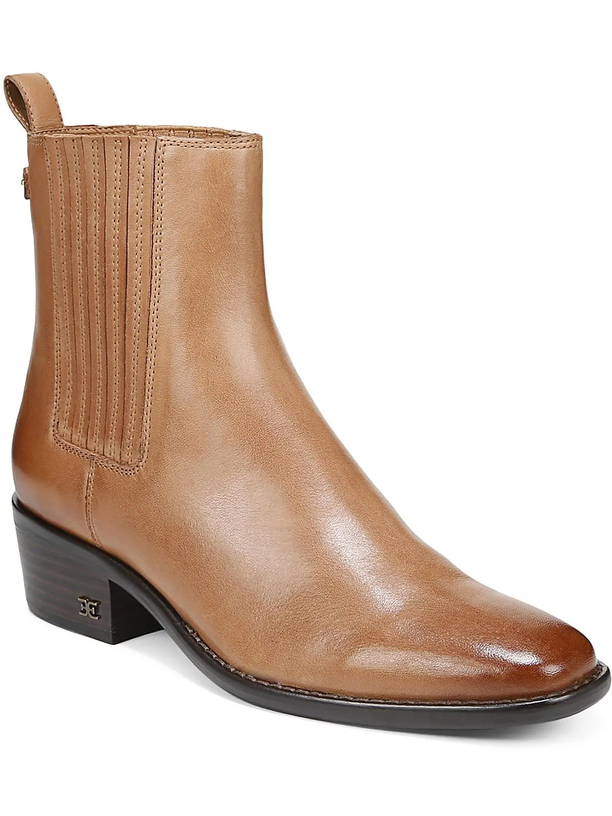 Bronson Womens Suede Stacked Heel Ankle Boots