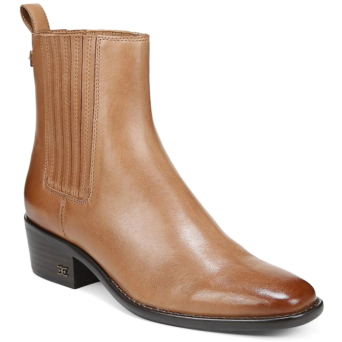Bronson Womens Suede Stacked Heel Ankle Boots