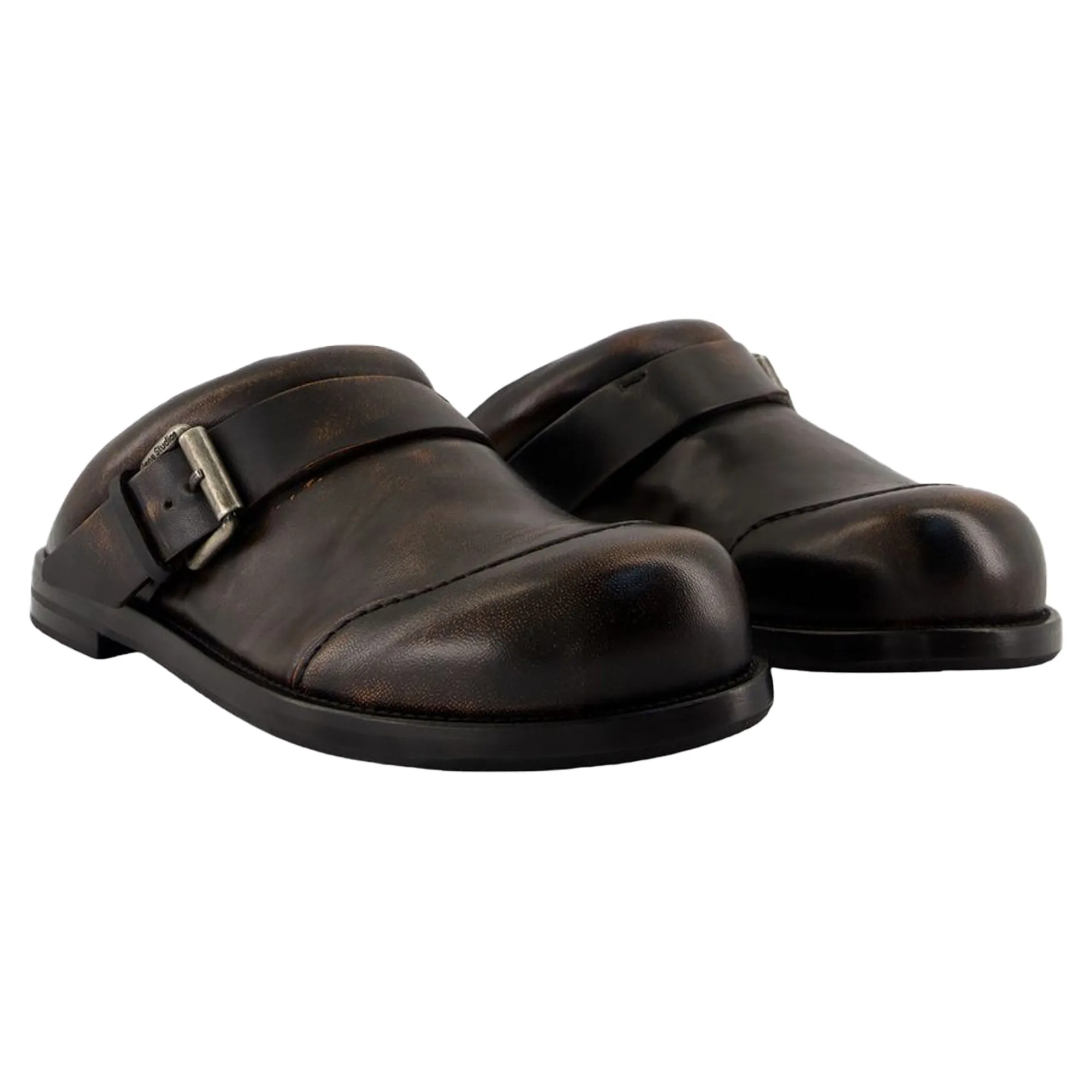 Buckle Mules - Acne Studios - Leather - Brown