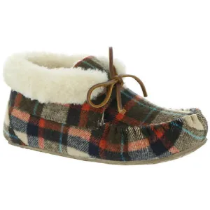 Cabin Bootie Womens Plaid Faux Fur Moccasins