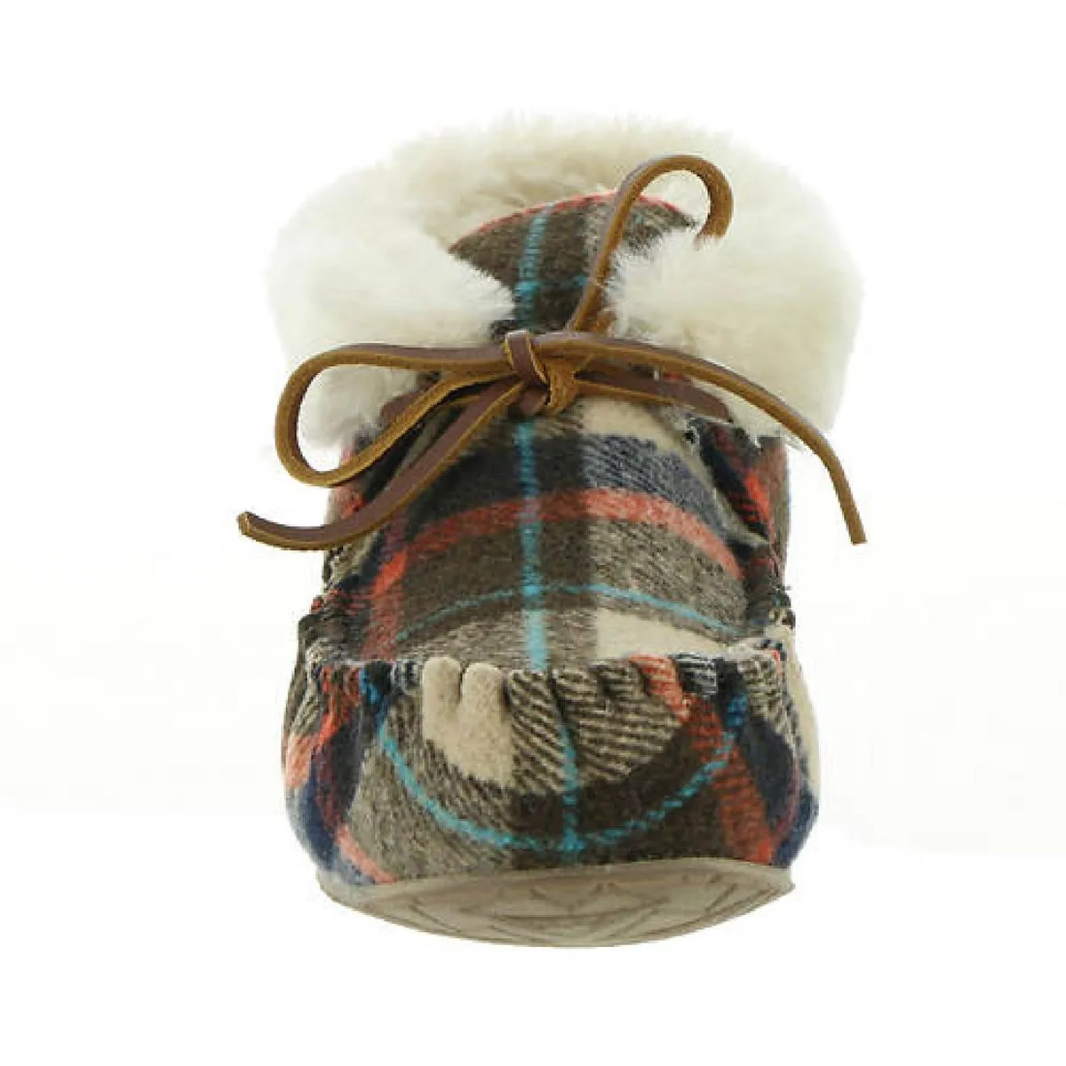 Cabin Bootie Womens Plaid Faux Fur Moccasins