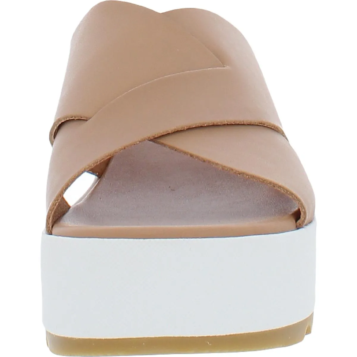Cameron Womens Slip On Open Toe Platform Sandals