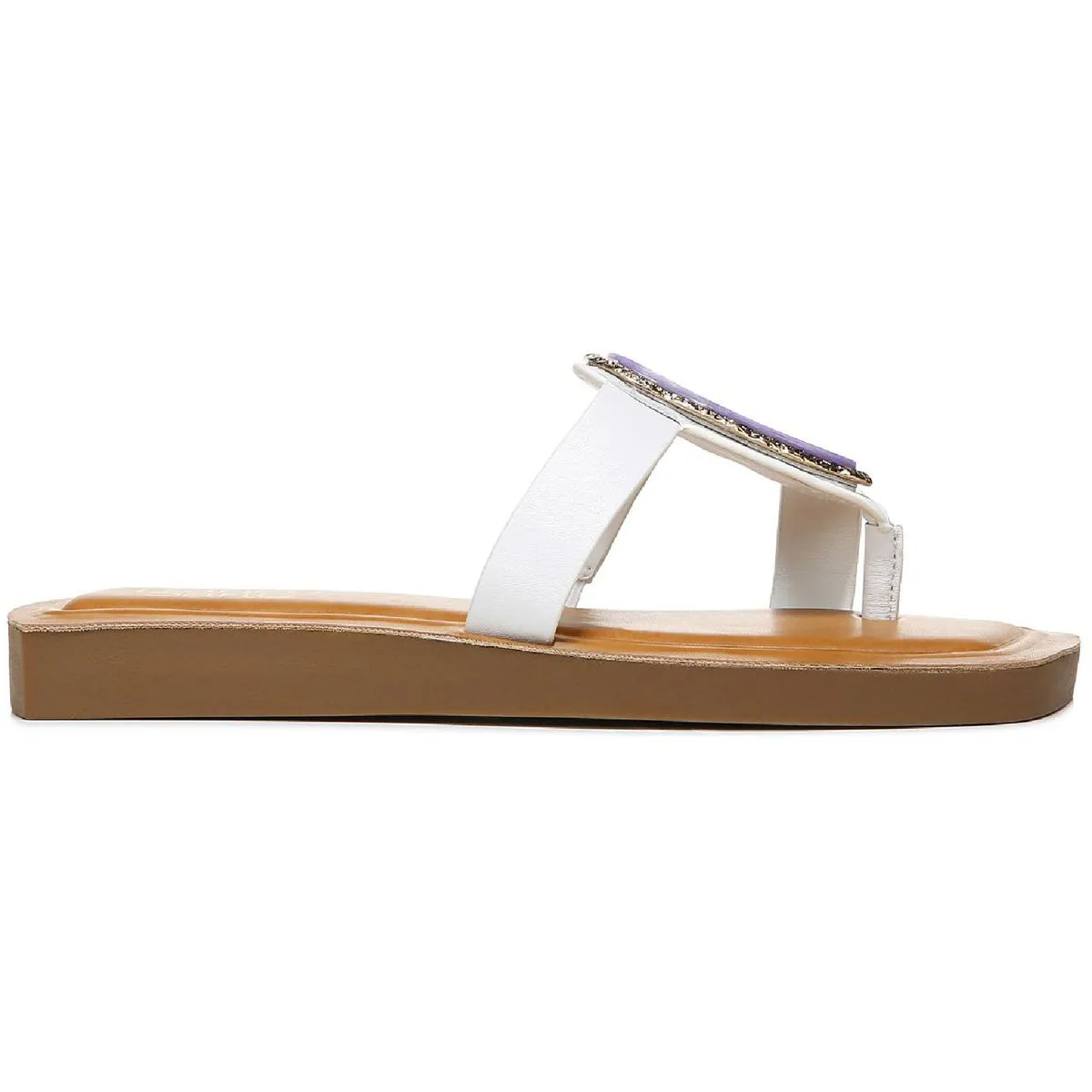 Capri Womens Leather Embellished Thong Sandals