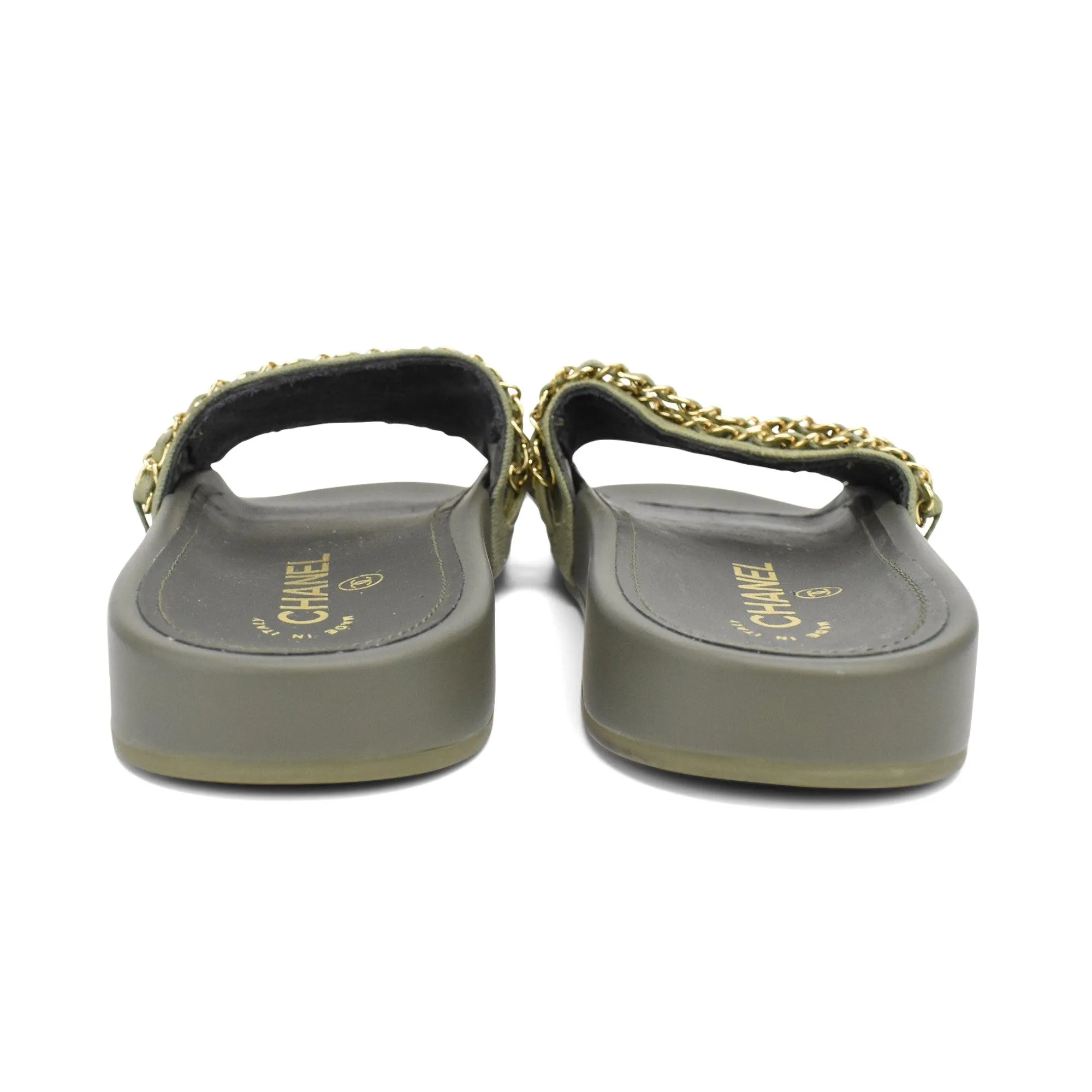 Chanel Chain Slides - Women's 36