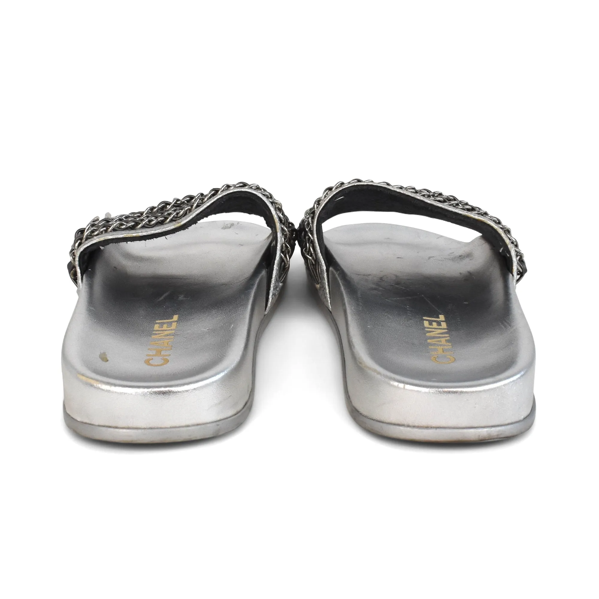 Chanel 'Chain' Slides - Women's 37