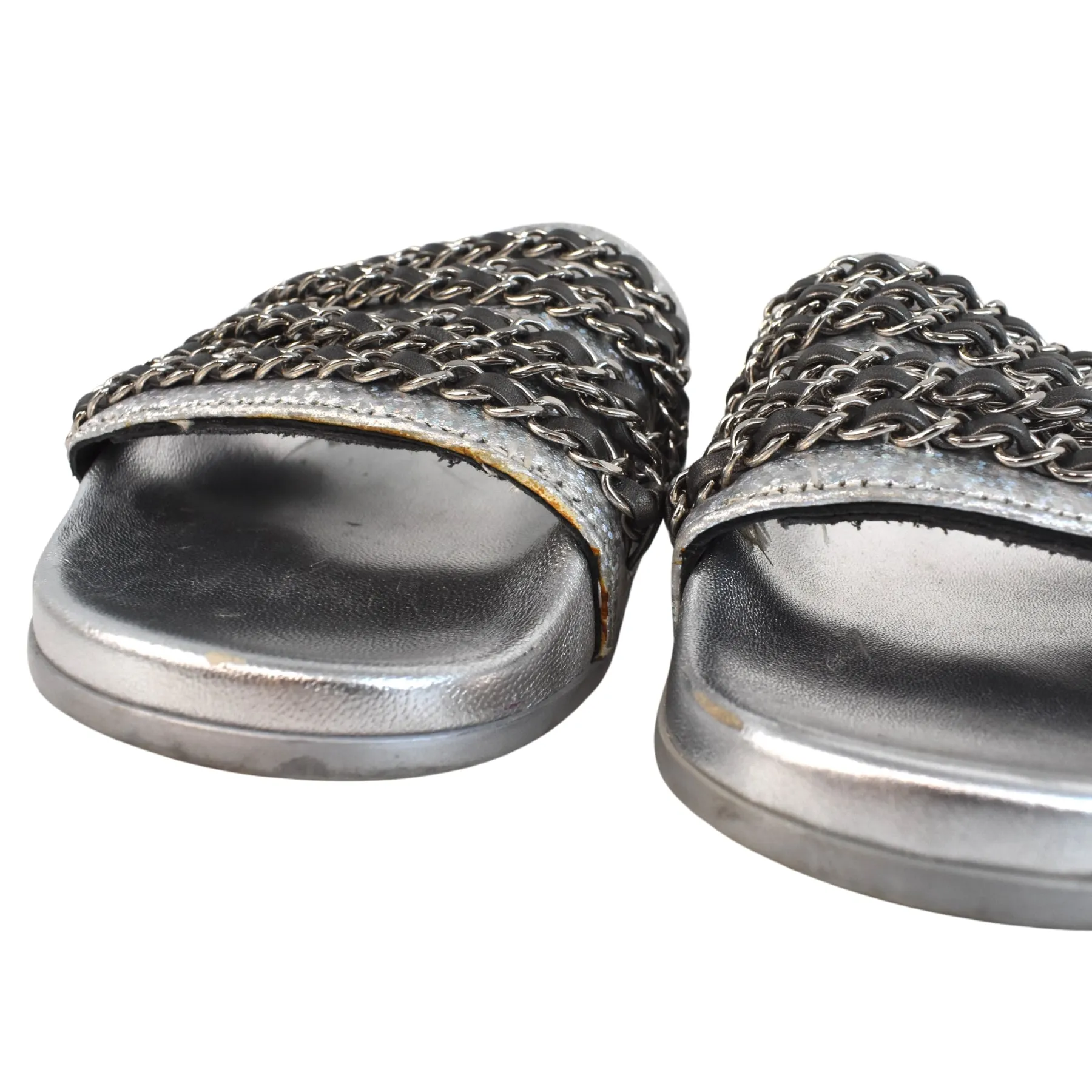 Chanel 'Chain' Slides - Women's 37