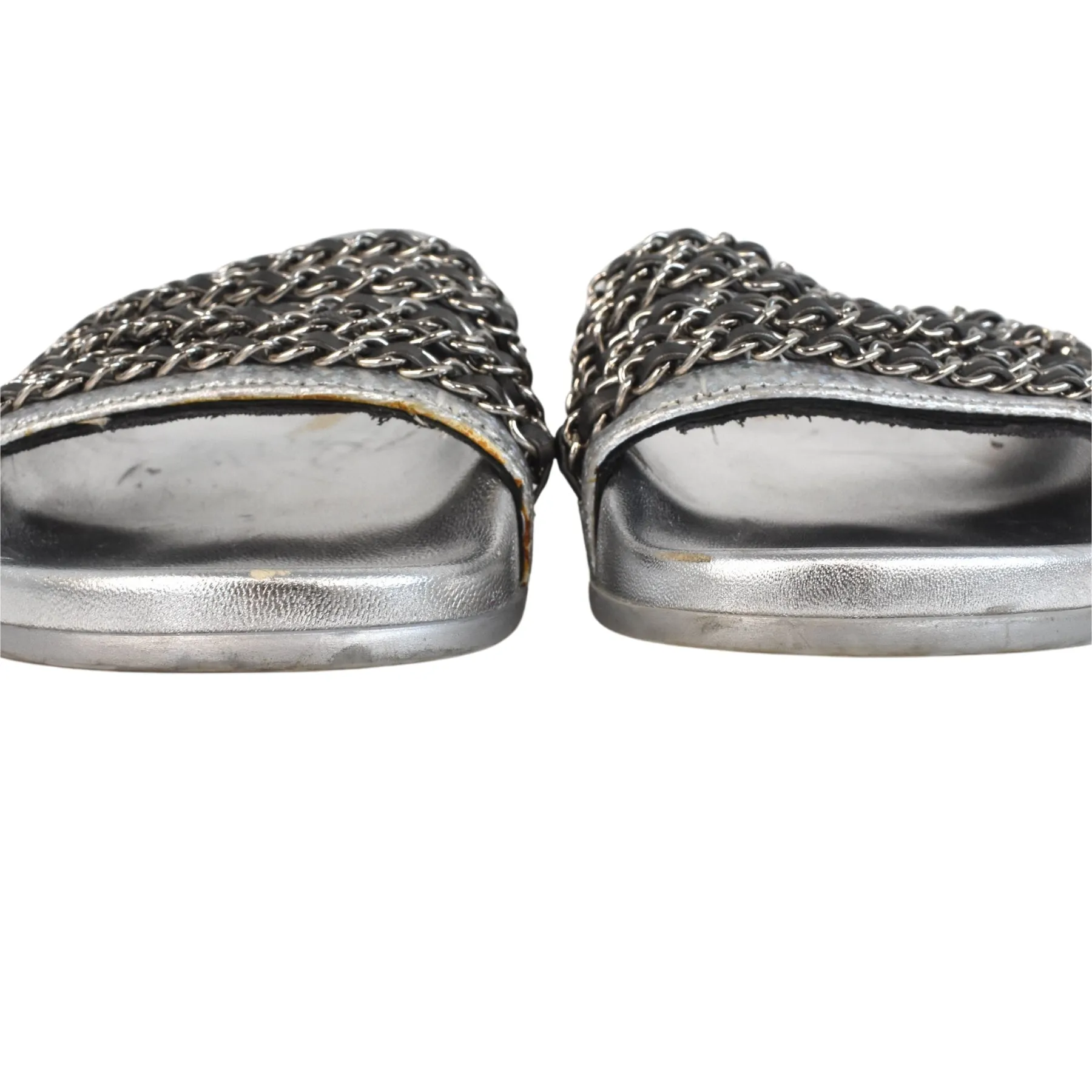 Chanel 'Chain' Slides - Women's 37