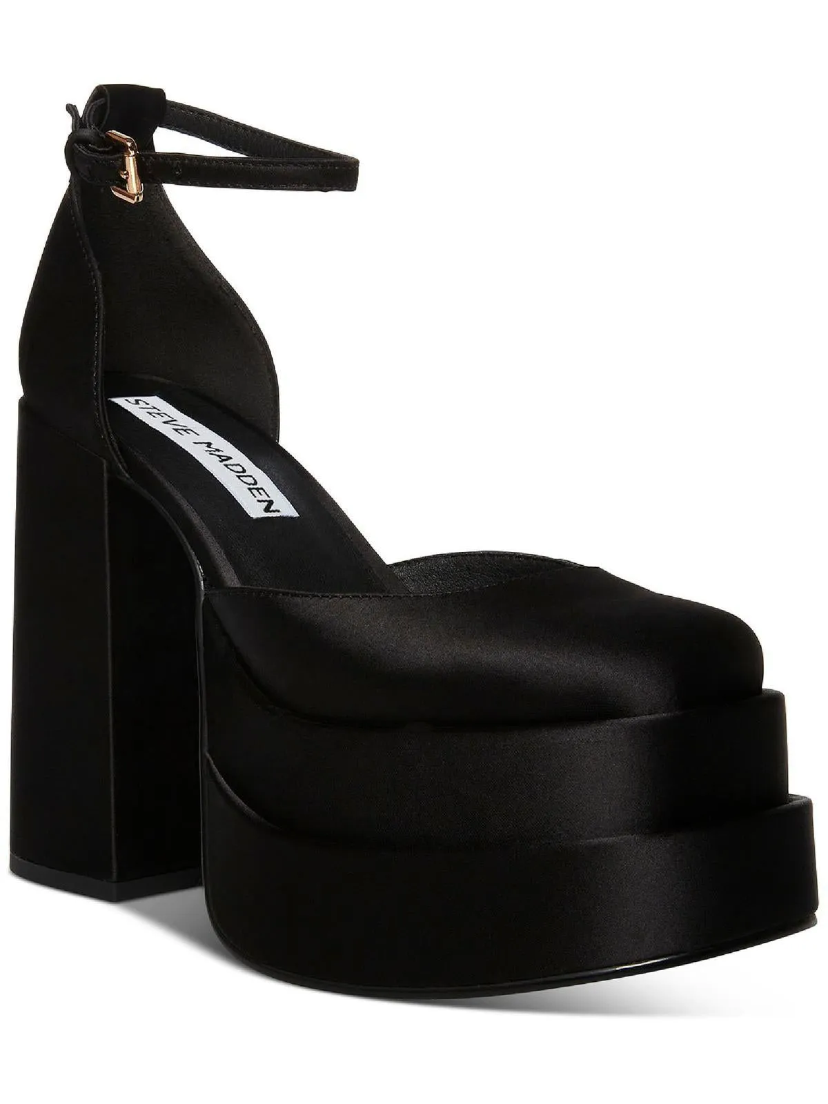 Charlize Womens Block Heel Ankle Strap Platform Heels