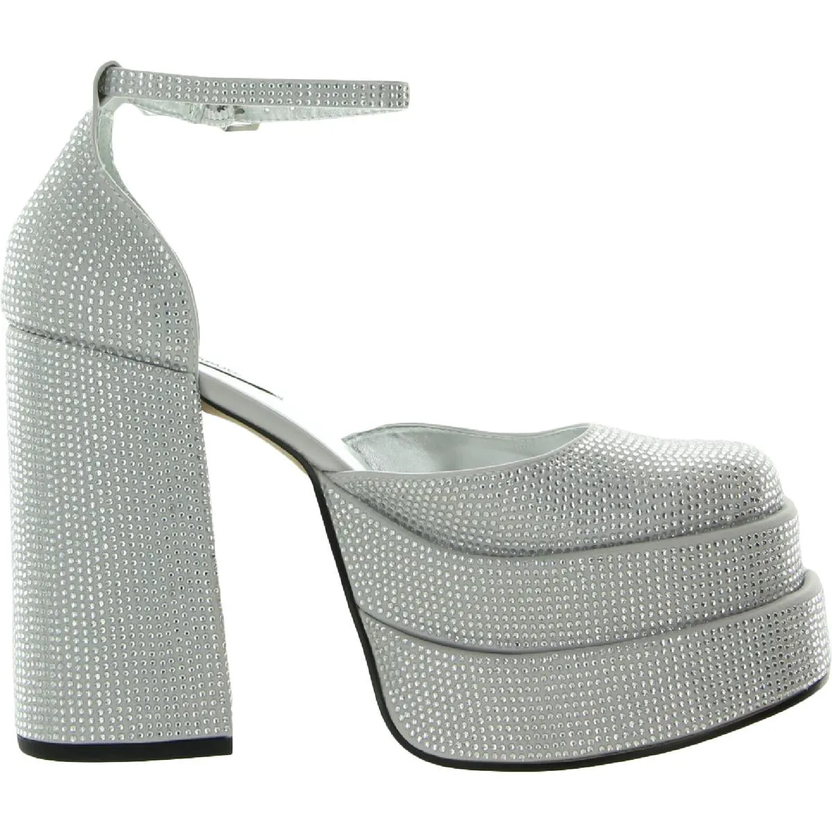 Charlize Womens Block Heel Ankle Strap Platform Heels