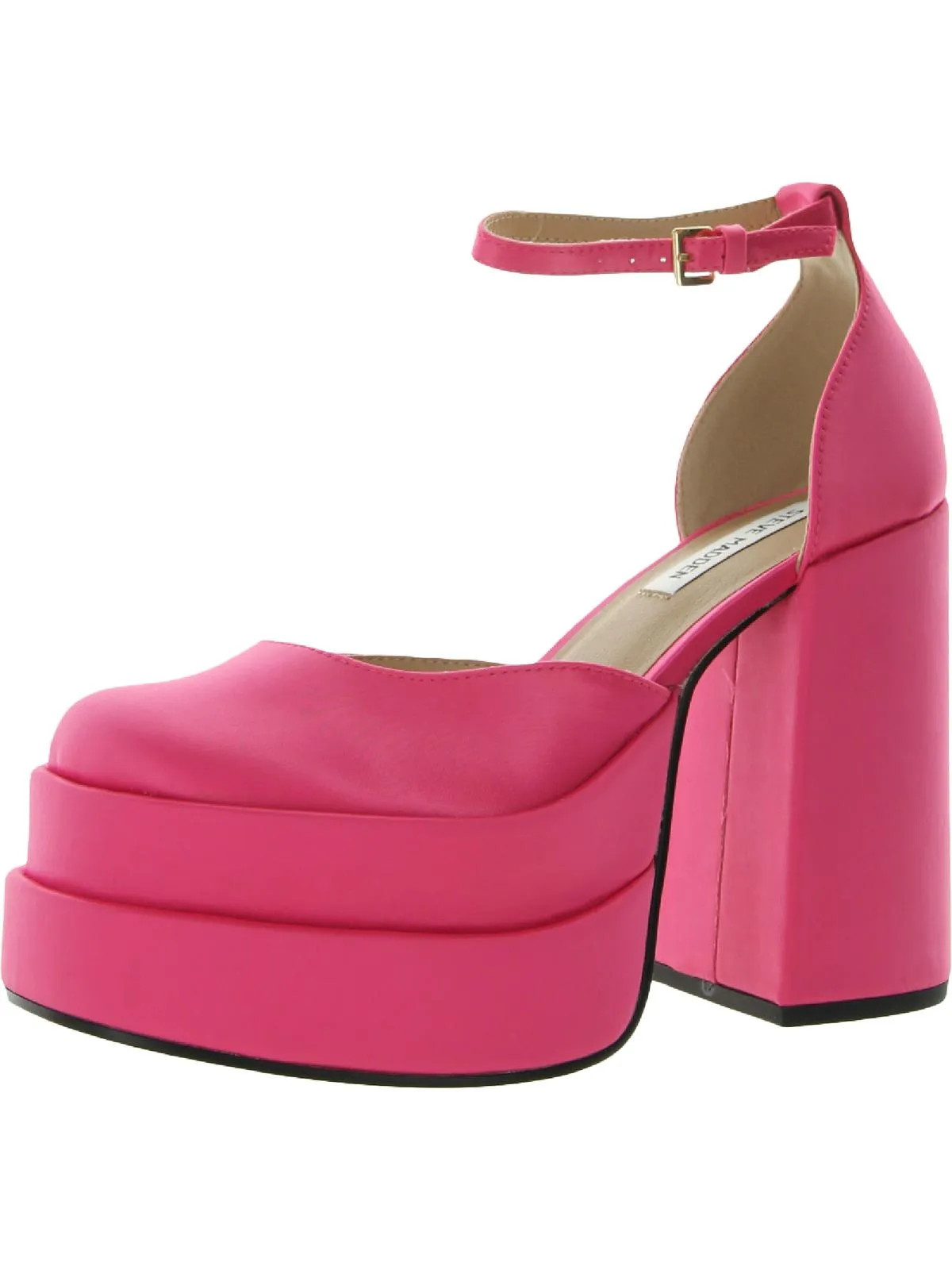 Charlize Womens Block Heel Ankle Strap Platform Heels