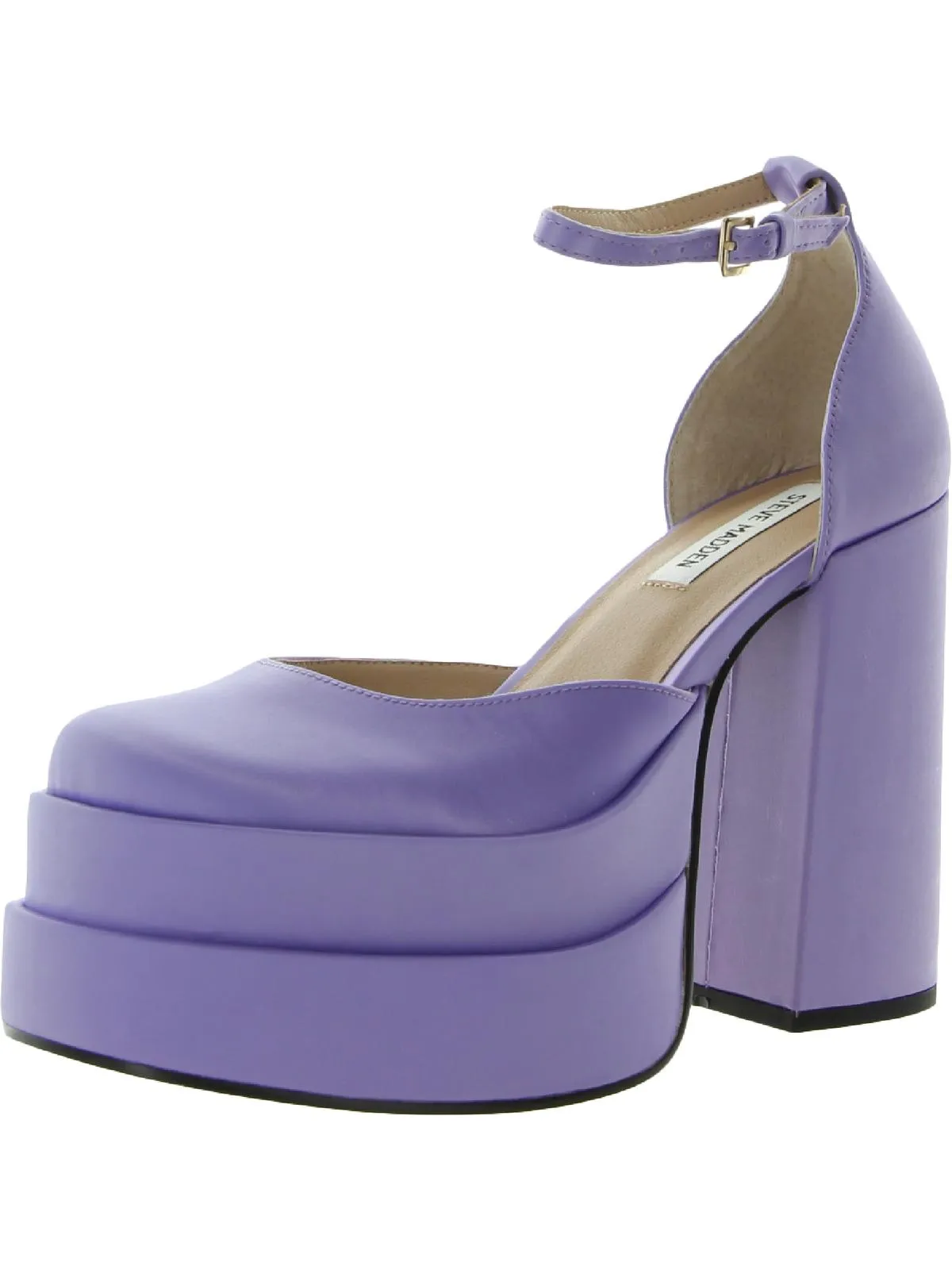 Charlize Womens Block Heel Ankle Strap Platform Heels