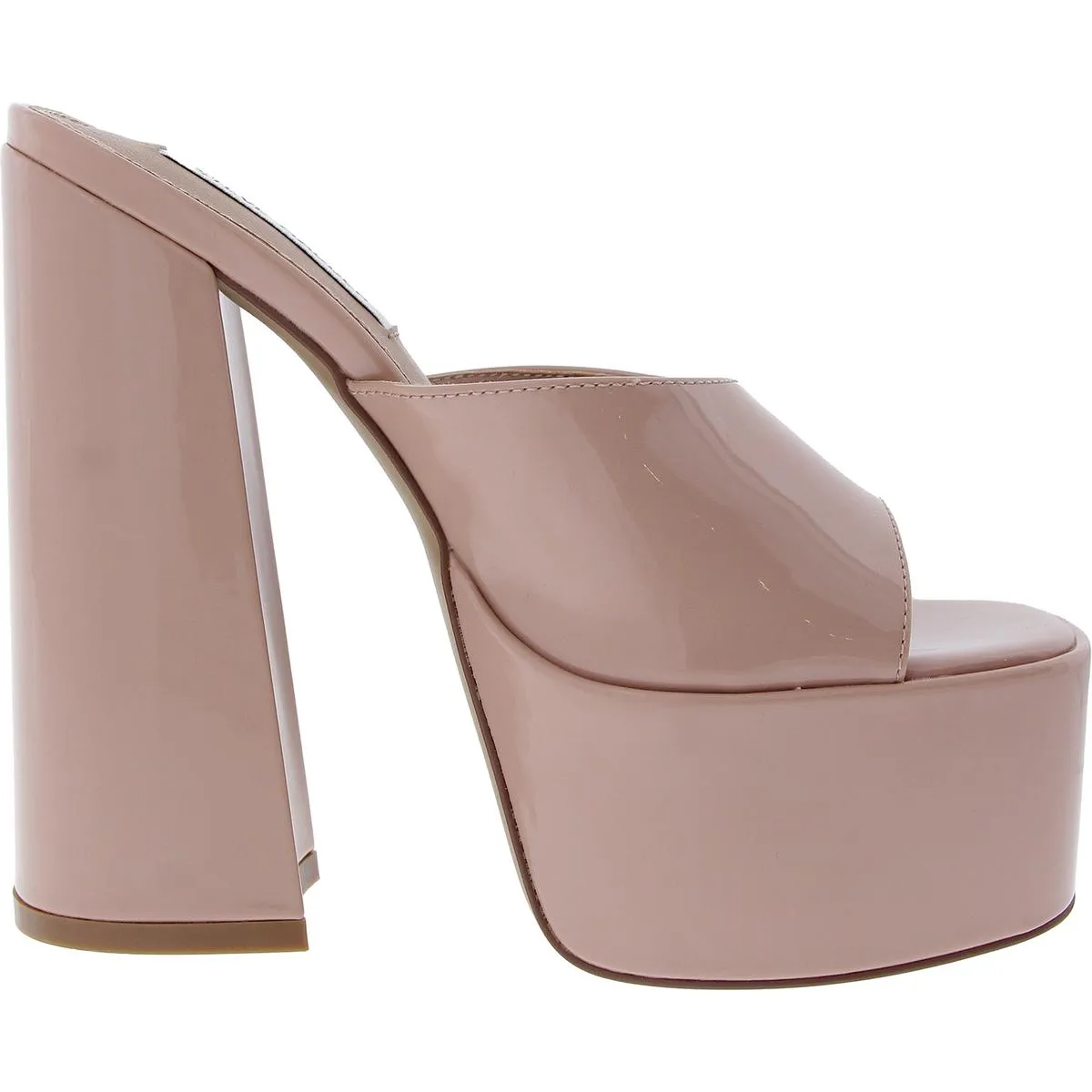 Clarity Womens Padded Insole Patent Platform Sandals