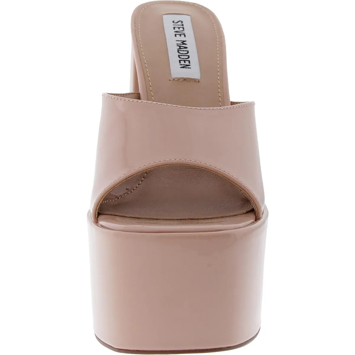 Clarity Womens Padded Insole Patent Platform Sandals