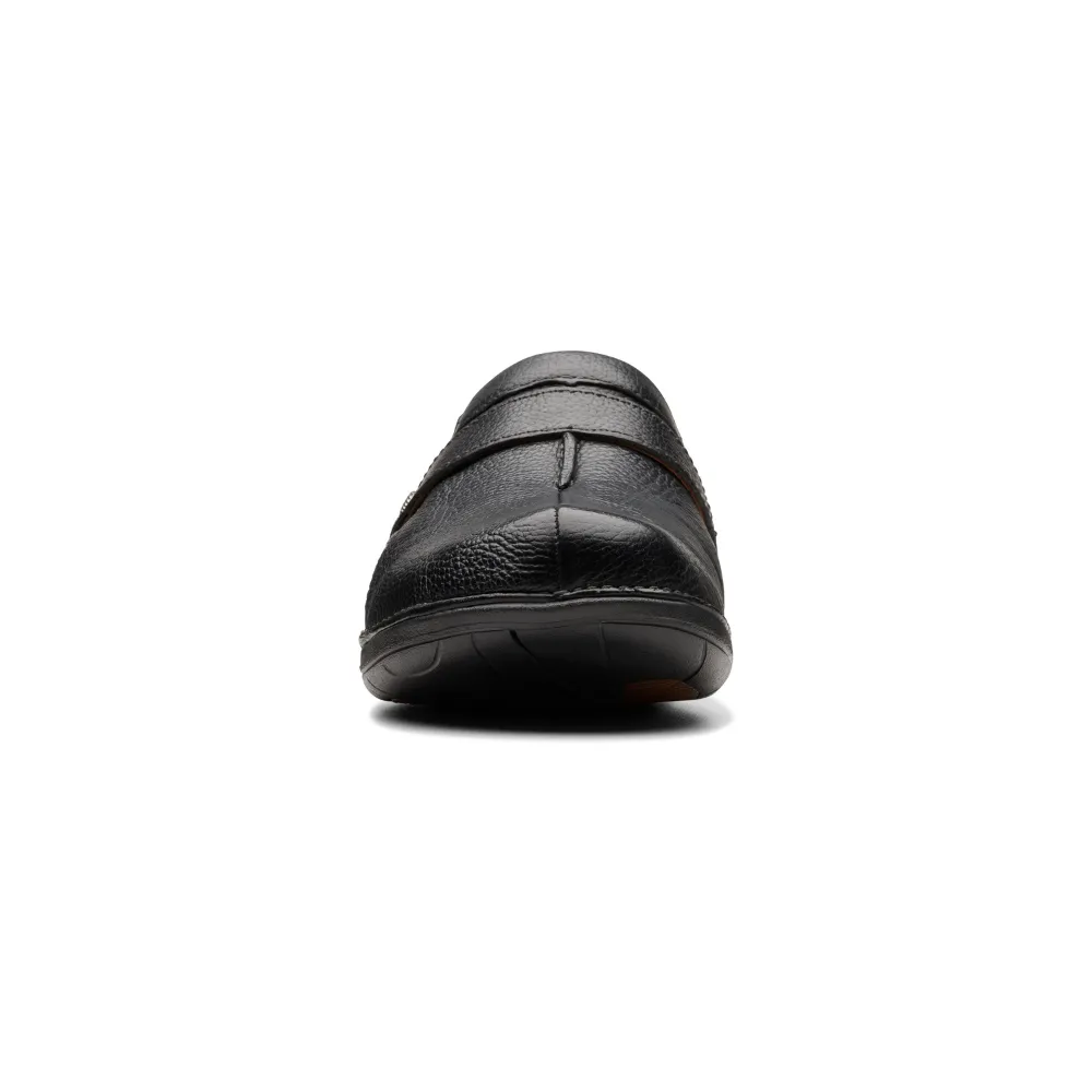 Clarks Un Loop Ease Black Leather Clog (Women's)