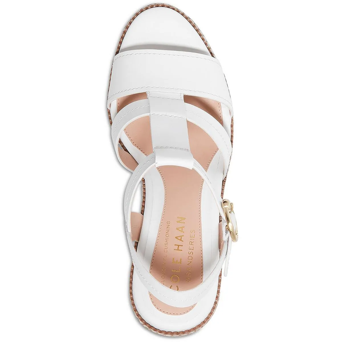 Cloud All Day 75 Womens Leather Buckle Wedge Heels