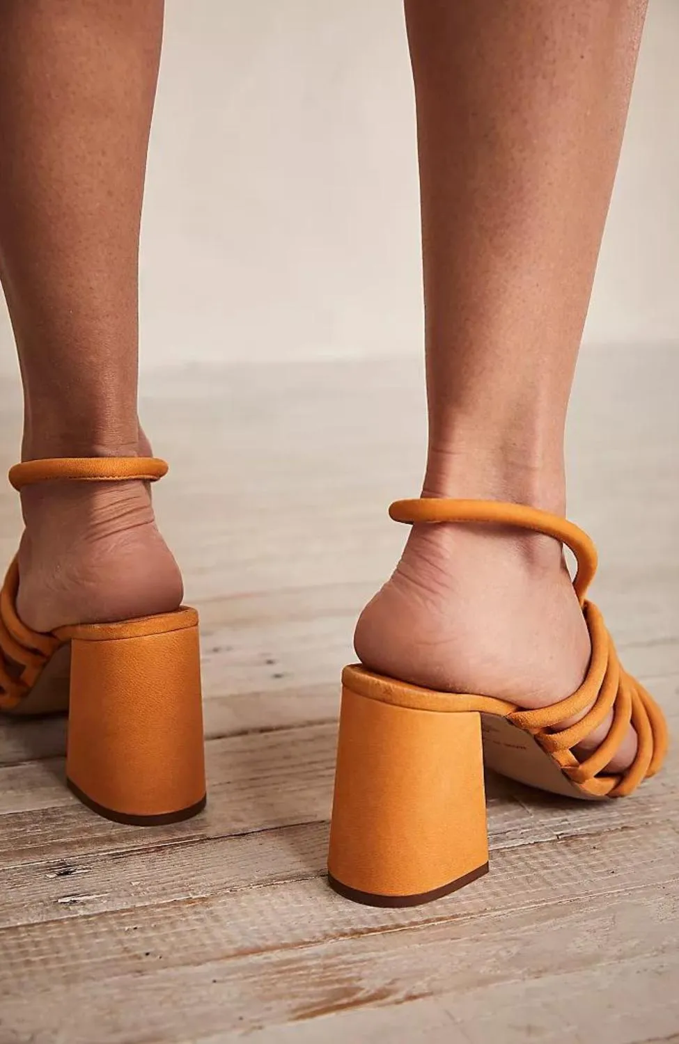 Colette Cinched Heels In Hot Orange