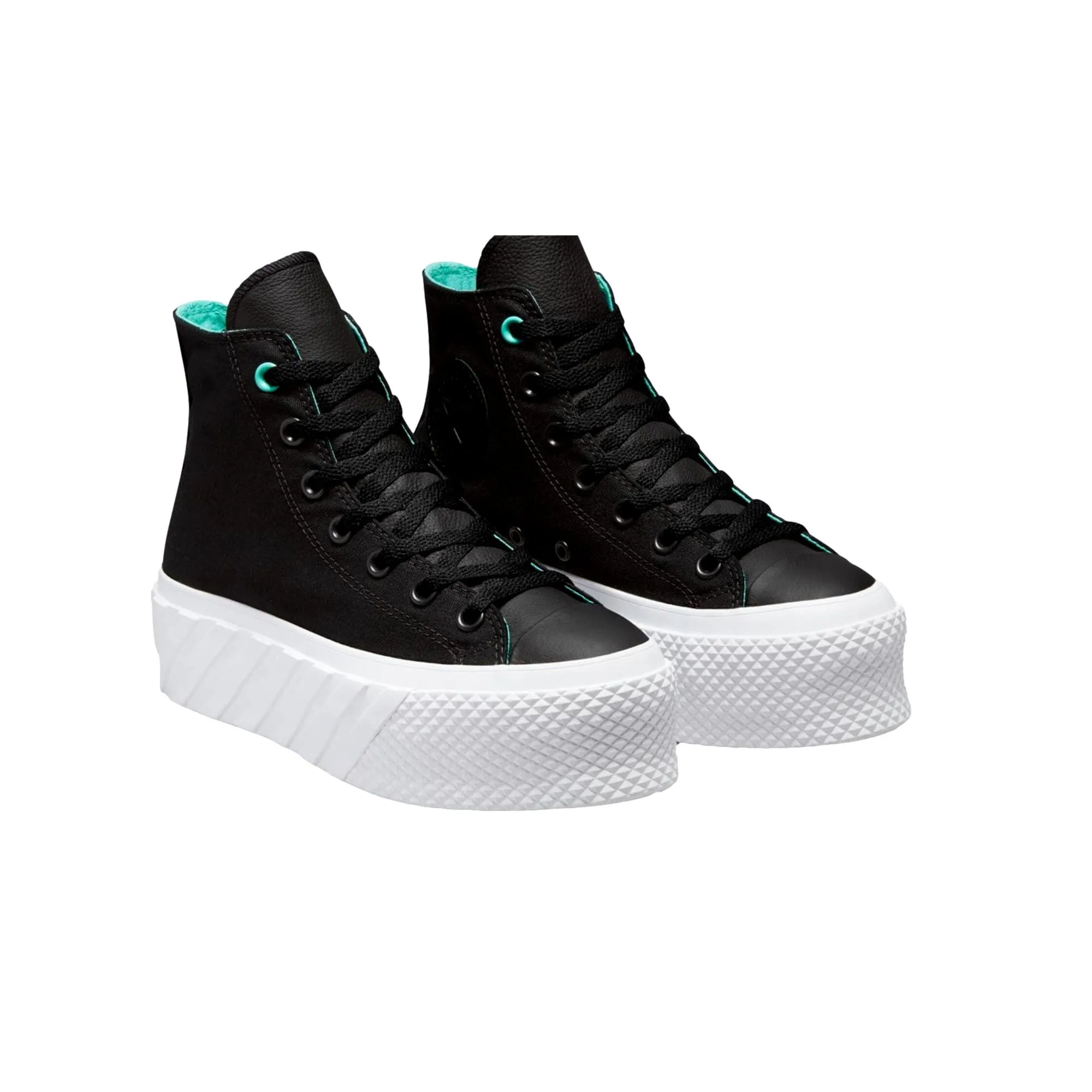 Converse CTAS Lift 2X Hi Black/Electric Aqua/White  571675C Women's