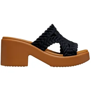 Crocs Brooklyn Woven Slide Heels Black Woven  209979-001 Women's