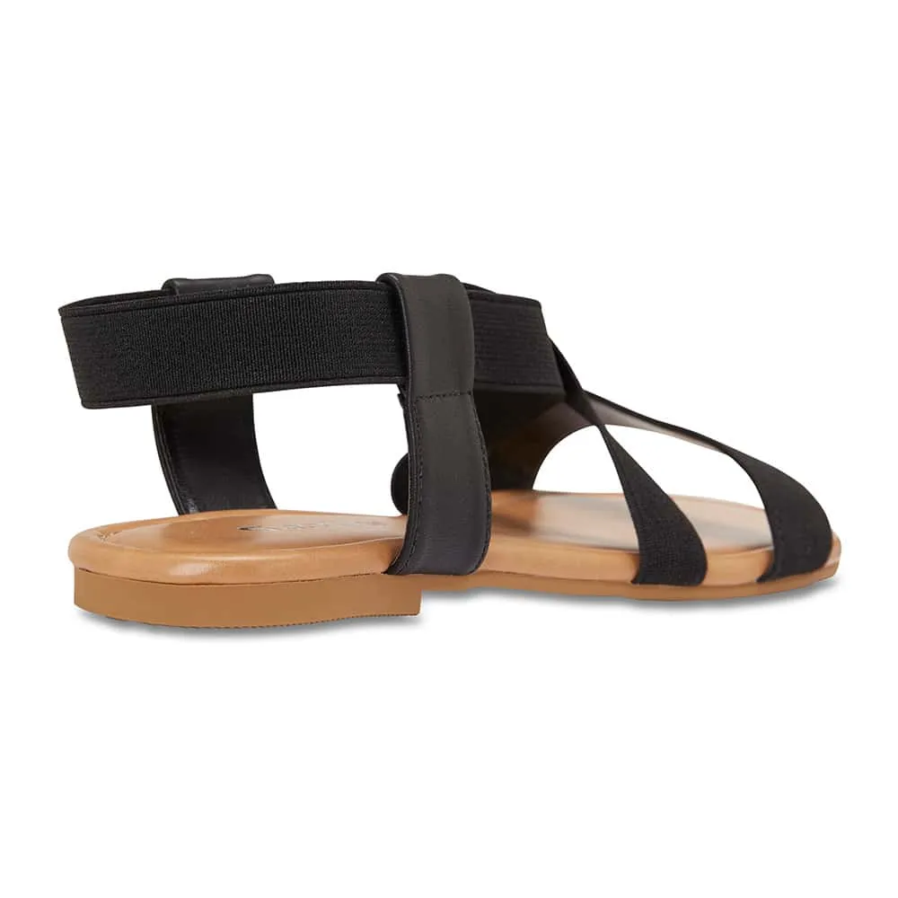 Decoy Sandal in Black Fabric