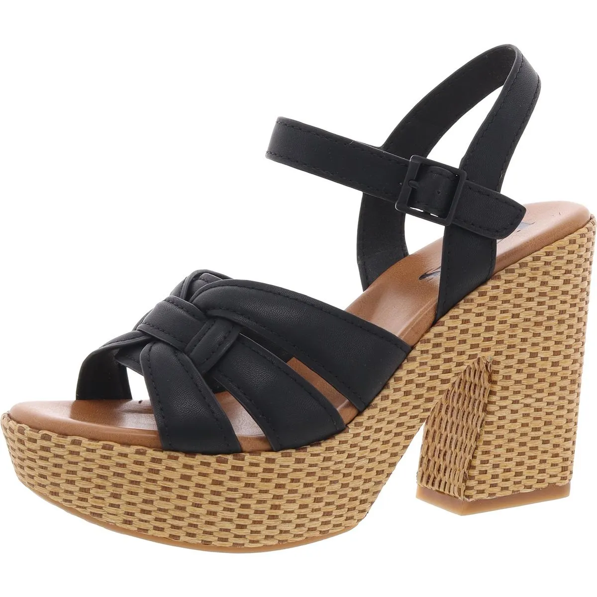 DEE Womens Buckle Block Heels