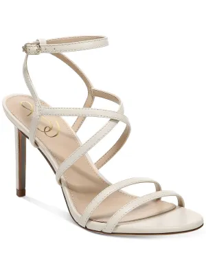 DELANIE Womens Faux Leather Open Toe Pumps