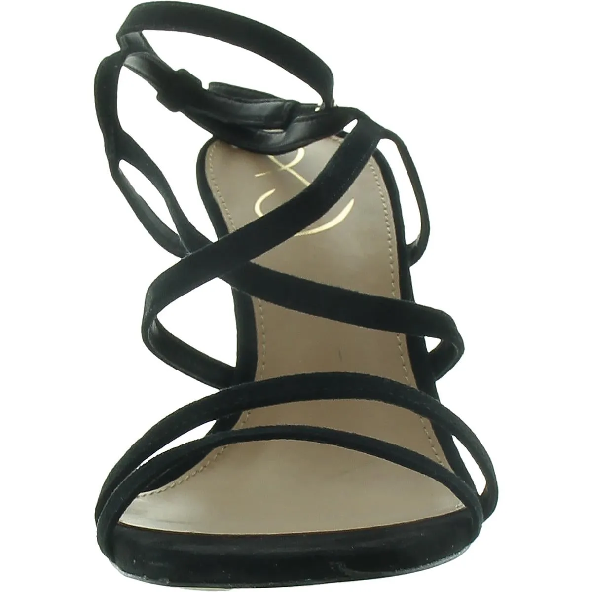DELANIE Womens Faux Leather Open Toe Pumps