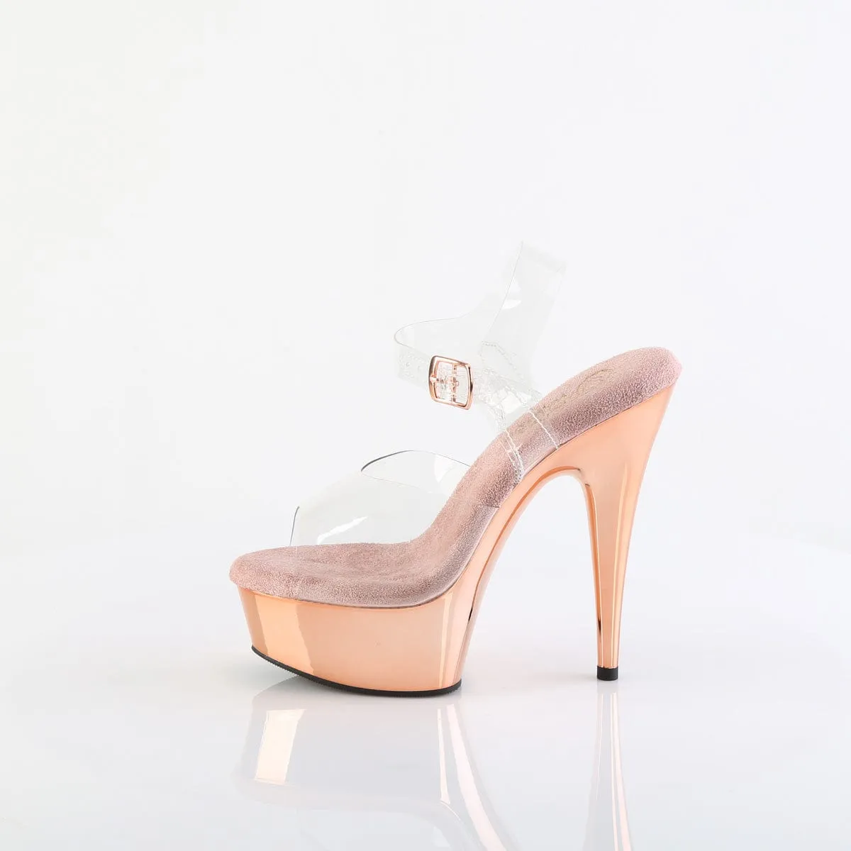 DELIGHT-608 Clear/Rose Gold Chrome