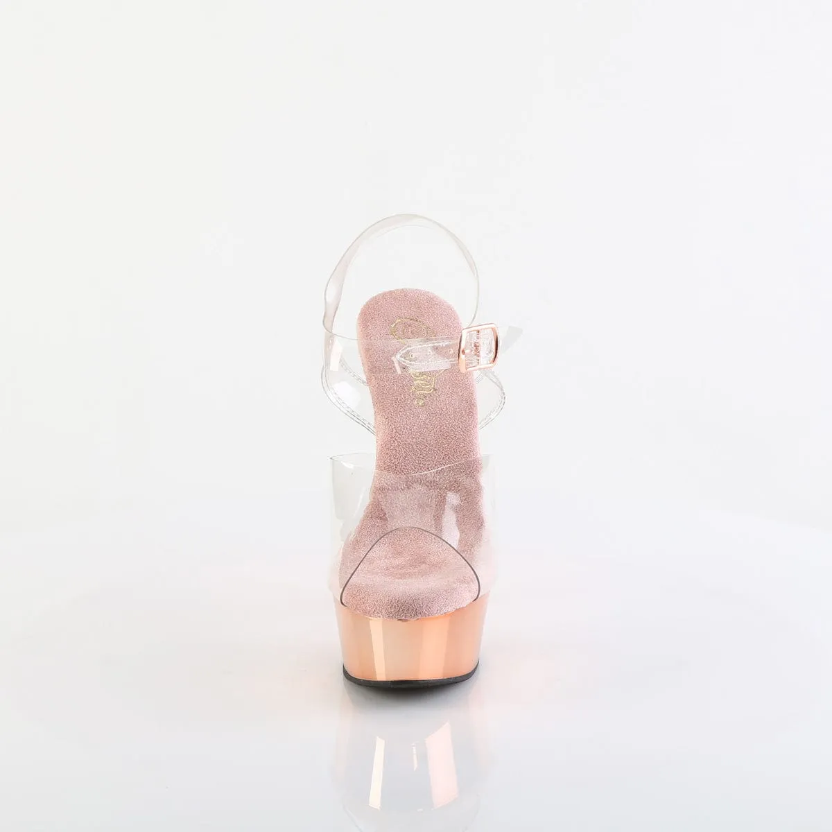 DELIGHT-608 Clear/Rose Gold Chrome